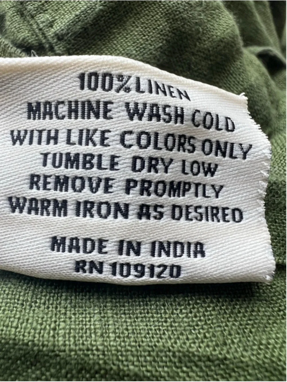 KAF HOME Green 100% Stonewashed Linen Cross Back Smock Apron One Size